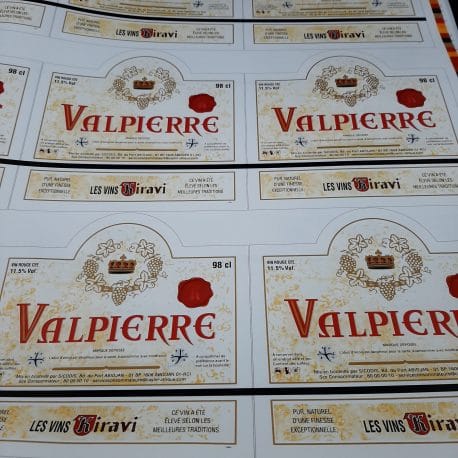 Impression d'étiquette de vin Valpierre